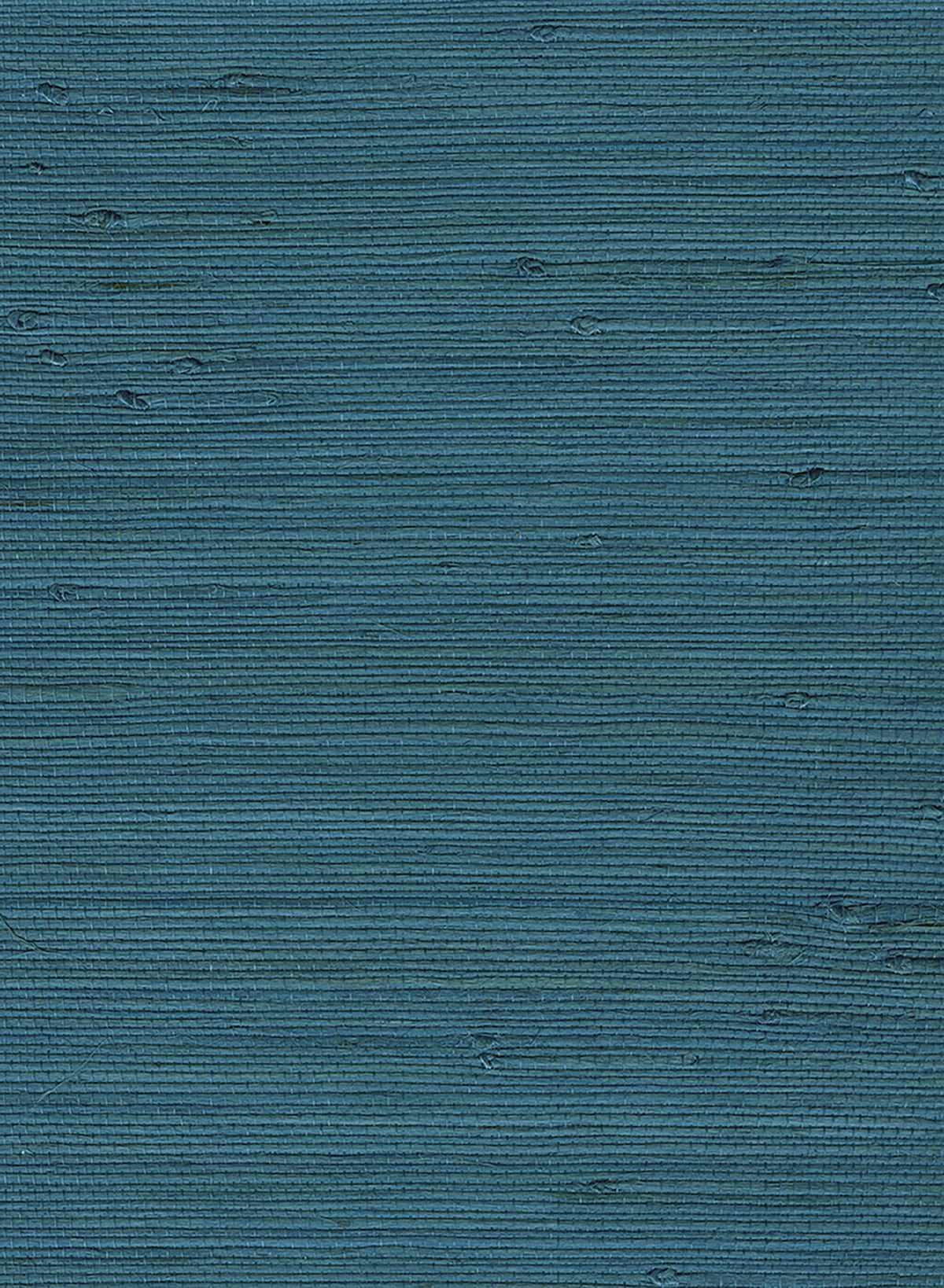 Blue jute grasscloth wallpaper with matte natural woven texture