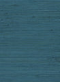 Blue jute grasscloth wallpaper with matte natural woven texture