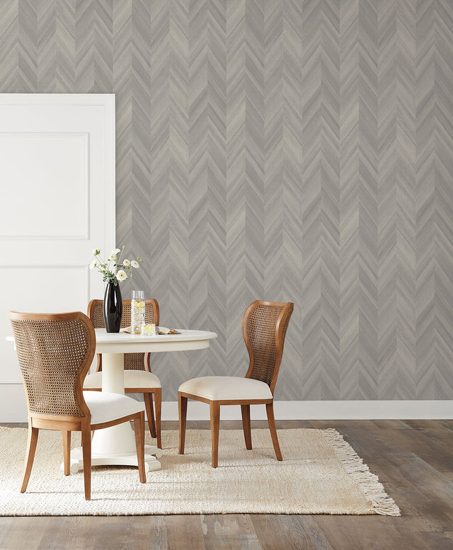 Seesaw Grey Geometric Chevron Wallpaper - York ND3000