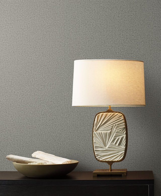 Dandy Grey Textured Wallpaper with Woven Suiting Motif - York ND3010N