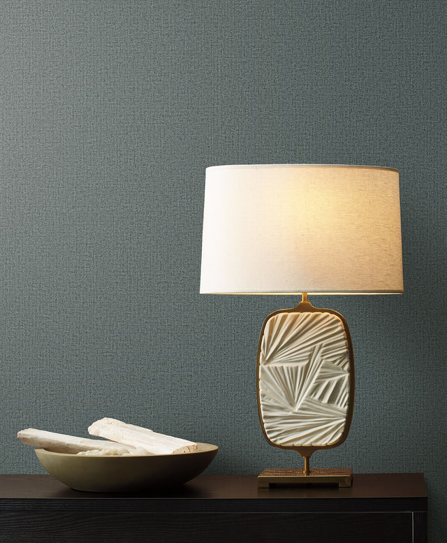 Dandy Green Textured Wallpaper with Woven Suiting Motif - York ND3011N