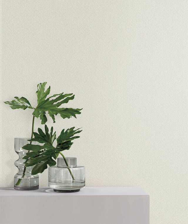 Give & Take Light Beige Textured Fabric-Backed Vinyl Wallpaper - York ND3021N