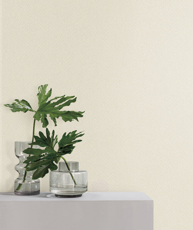 Give & Take Light Beige Textured Fabric Backed Vinyl Wallpaper - York ND3023N
