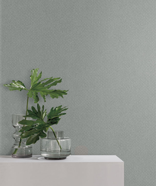 Give & Take Grey Blue Textured Fabric-Backed Vinyl Wallpaper - York ND3027N