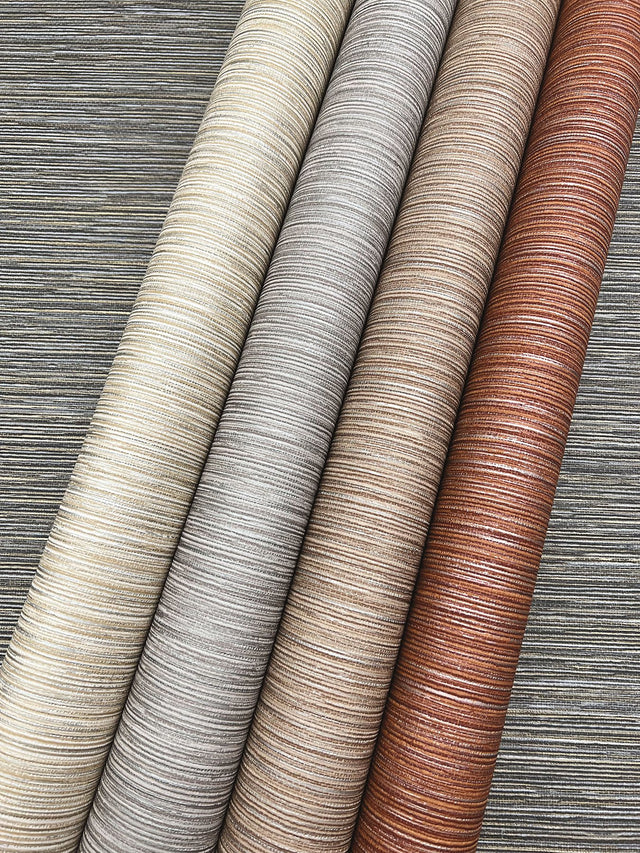 Grass Roots Beige Wallpaper with Textured Metallic Horizontal Motif - York ND3029N