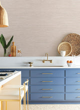 Grass Roots Beige Wallpaper with Textured Metallic Horizontal Motif - York ND3029N