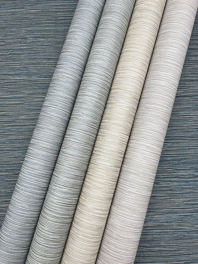 Grass Roots Light Grey Wallpaper with Metallic Faux Grasscloth Texture - York ND3030N