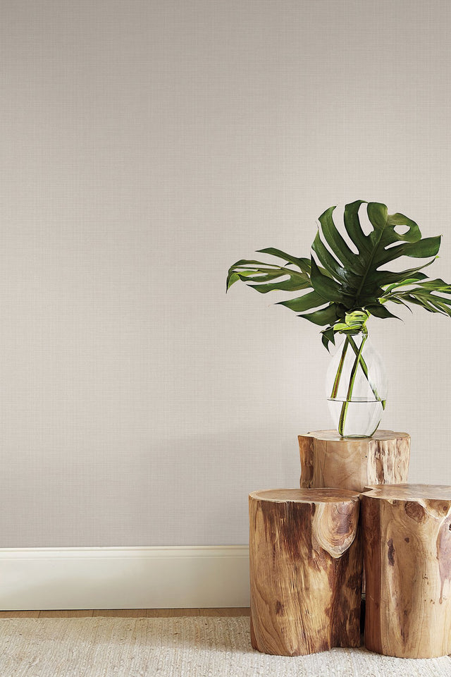 Turret Beige Textured Fabric-Backed Vinyl Wallpaper - York ND3044N
