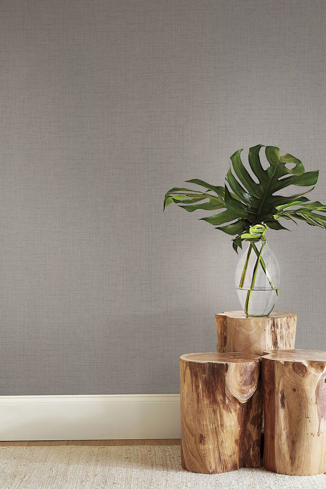 Turret Grey Fabric-Backed Vinyl Textured Wallpaper - York ND3046N