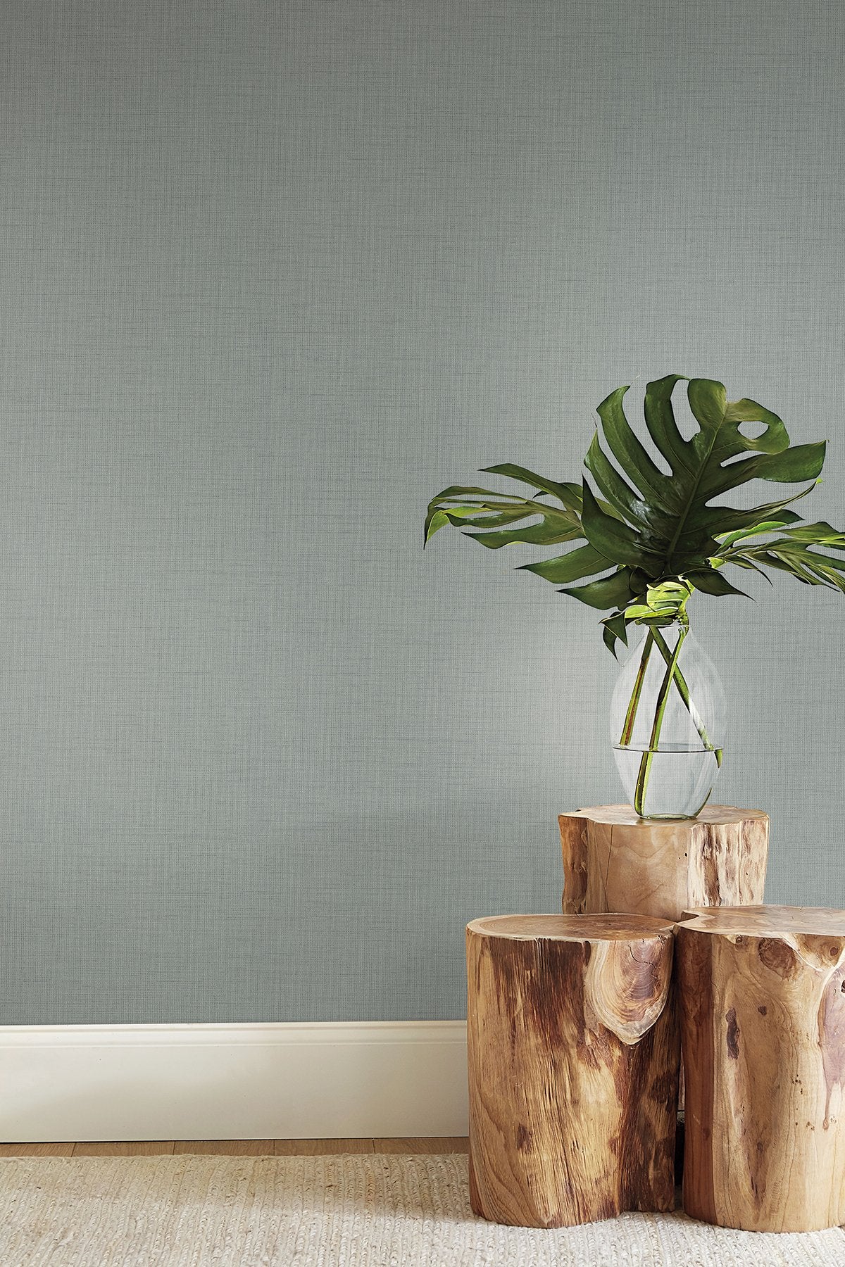 Turret Green Textured Crosshatch Weave Wallpaper - York ND3047N