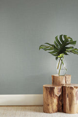 Turret Green Textured Crosshatch Weave Wallpaper - York ND3047N