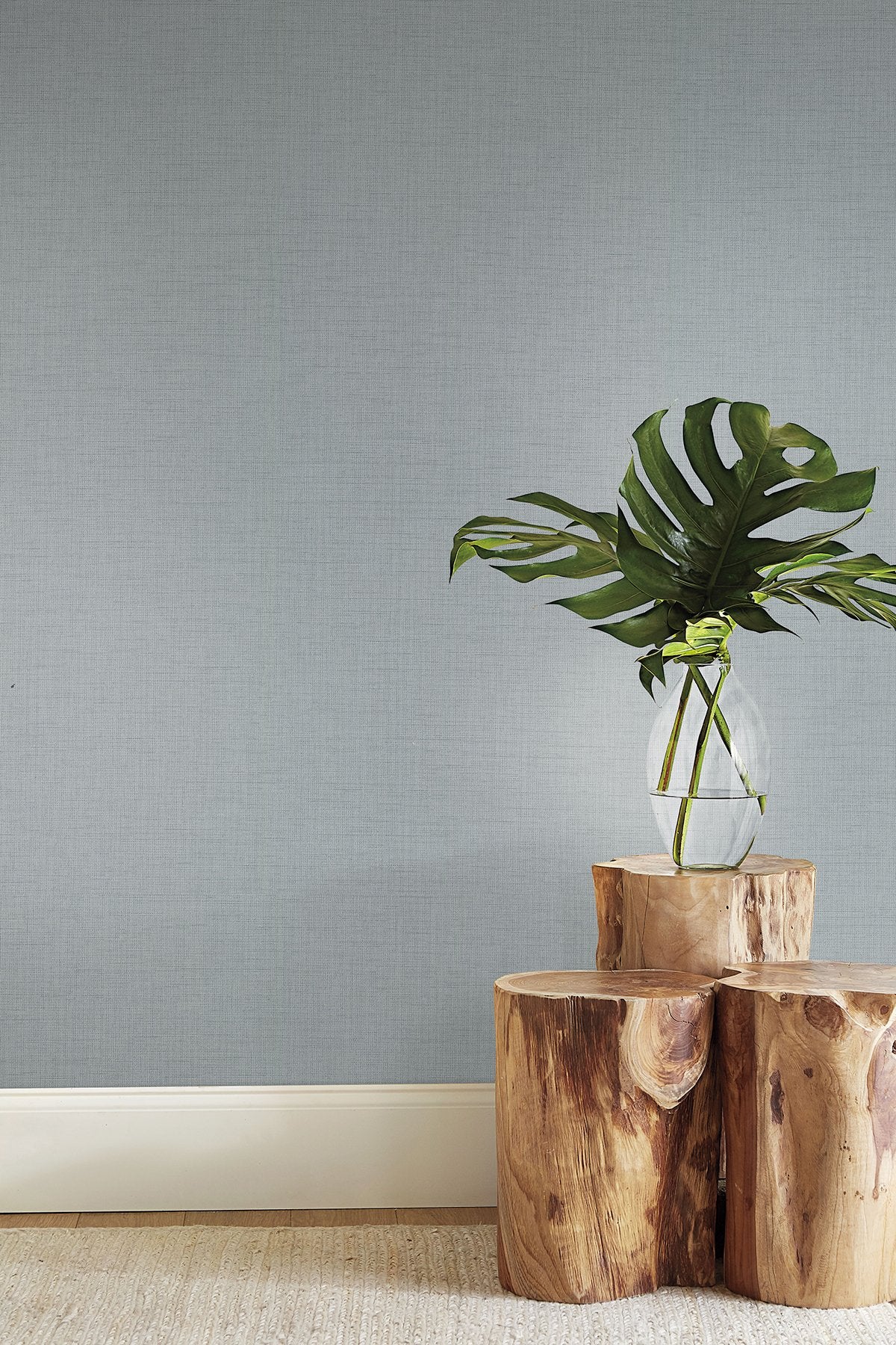 Turret Blue Textured Fabric Backed Vinyl Wallpaper - York ND3048N