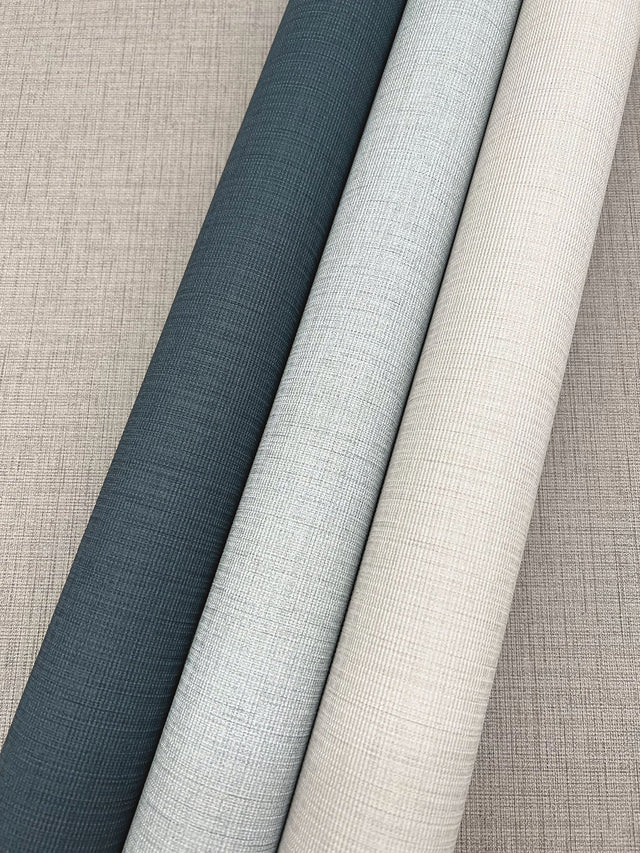 Turret Blue Textured Fabric Backed Vinyl Wallpaper - York ND3049N