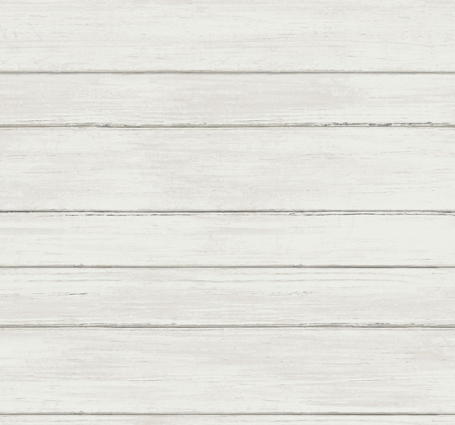 Broad Side White Faux Wood Panel Wallpaper - York ND3051N