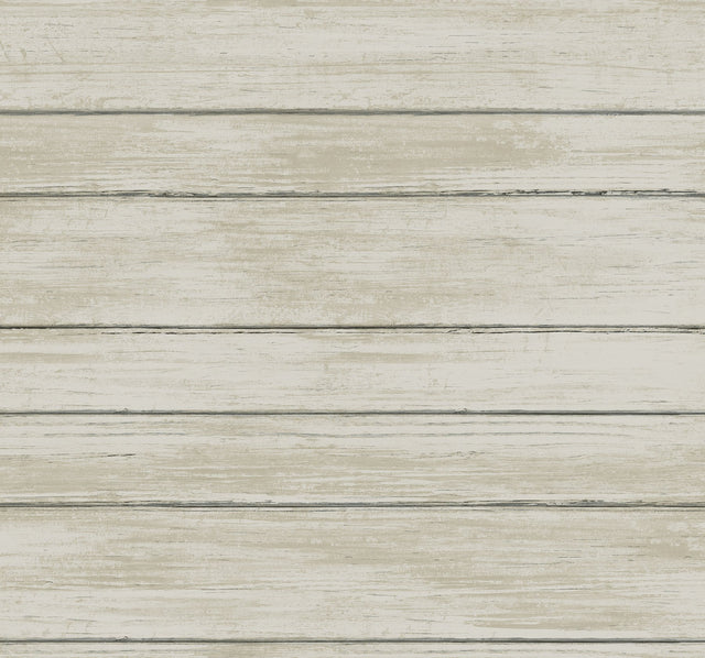 Broad Side Grey Faux Shiplap Woodgrain Prepasted-Look Wallpaper - York ND3052N