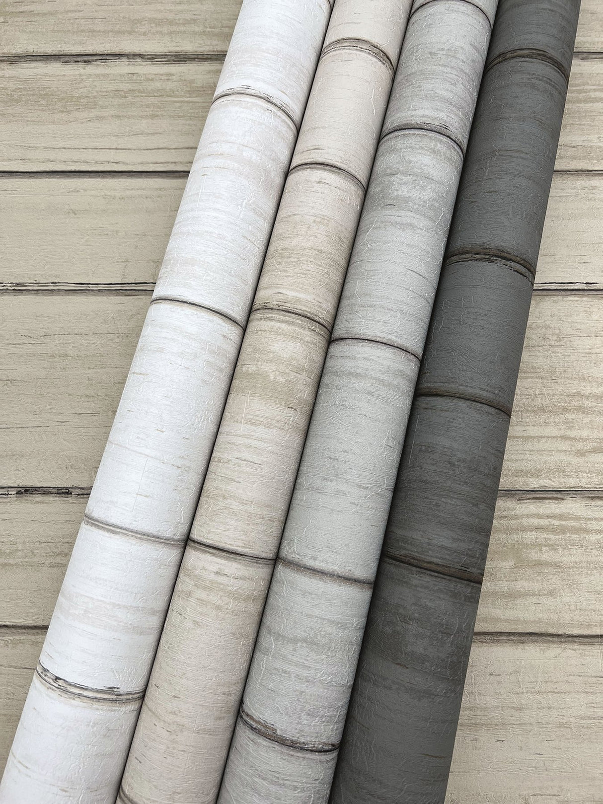 Broad Side Grey Faux Shiplap Woodgrain Prepasted-Look Wallpaper - York ND3052N