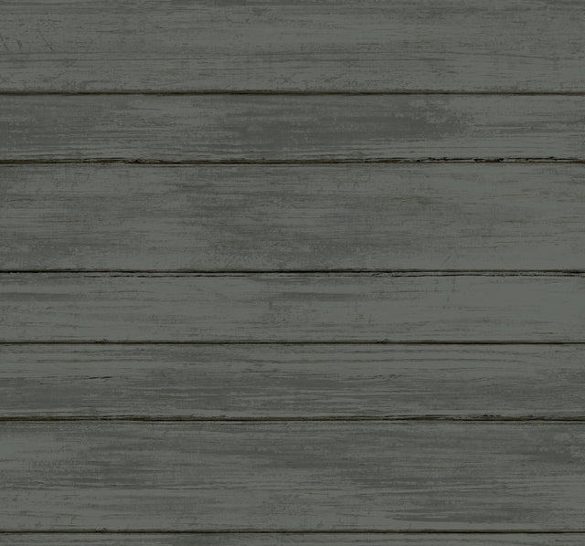Broad Side Black Faux Wood Panel Wallpaper - York Wallcoverings ND3055N