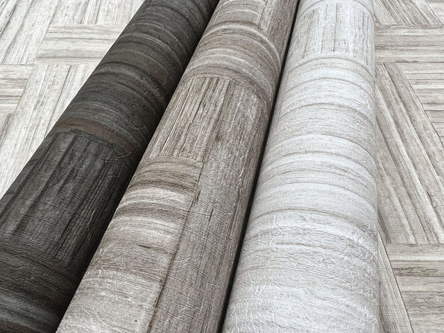 Tesselle White Wallpaper with Textured Parquet Wood Motif - York ND3057N
