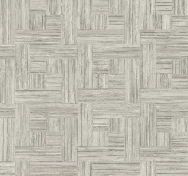Tesselle Grey Faux Wood Parquet Wallpaper - York Wallcoverings ND3059N