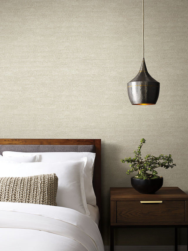 On Deck Beige Fabric Backed Vinyl Wallpaper with Textural Wood Plank Motif - York ND3062N
