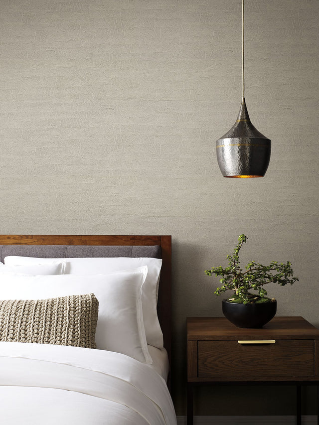 On Deck Grey Fabric Backed Vinyl Wallpaper with Faux Wood Plank Texture - York ND3063N