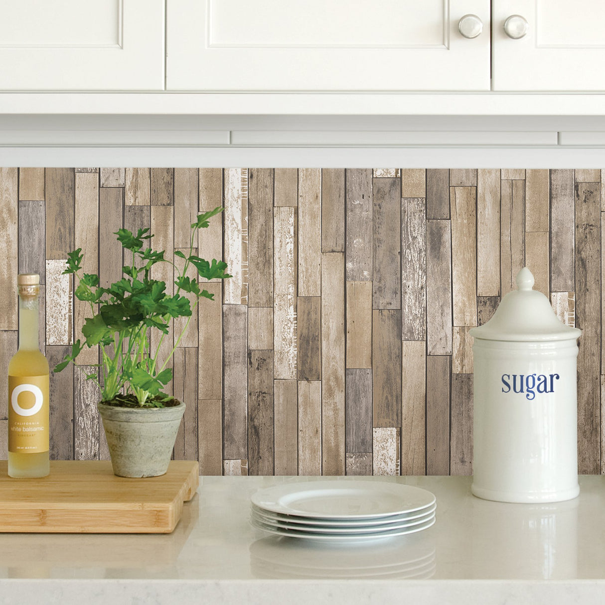 Weathered Plank Barn Brown Peel & Stick Wallpaper with Distressed Wood Plank Pattern, Country Style - InHome NH3057