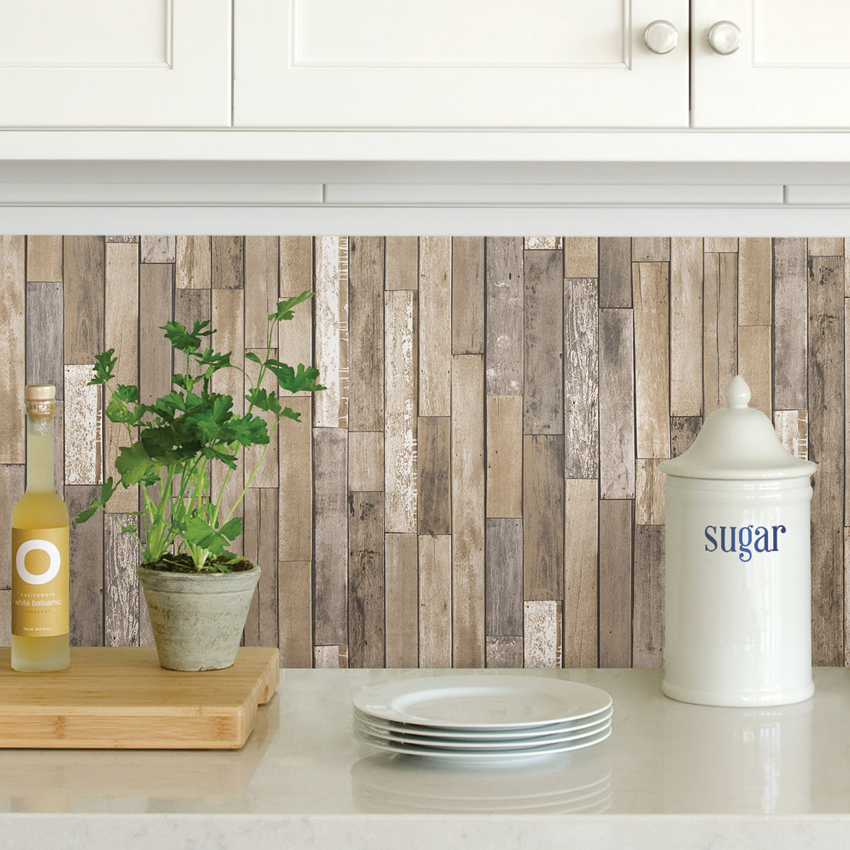 Weathered Plank Barn Brown Distressed Rustic Faux Wood Peel and Stick Wallpaper Country Style 2 Roll Set by InHome - TNH3057