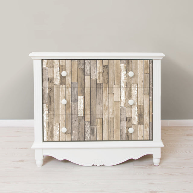 Weathered Plank Barn Brown Peel & Stick Wallpaper with Distressed Wood Plank Pattern, Country Style - InHome NH3057