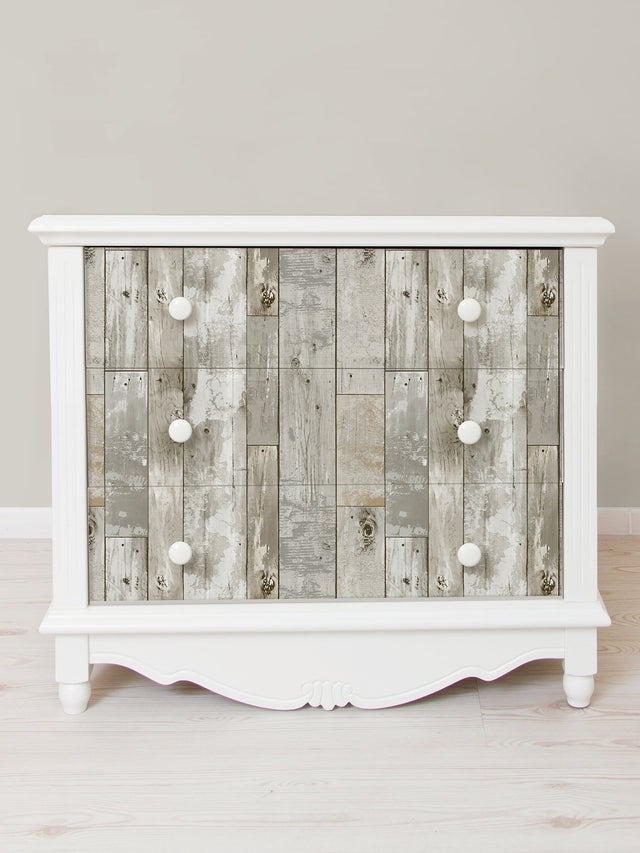 Driftwood Peel & Stick Wallpaper Brown Wood Look with Coastal Textured Motif - InHome NH3552