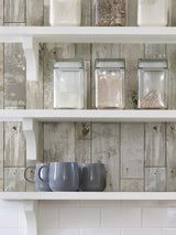 Driftwood Peel & Stick Wallpaper Brown Wood Look with Coastal Textured Motif - InHome NH3552