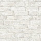 Portsmouth Brick White Peel and Stick Wallpaper by InHome - NH4329