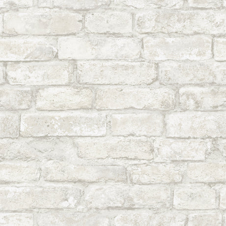 Portsmouth Brick White Peel and Stick Wallpaper by InHome - NH4329