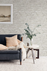 Portsmouth Brick White by InHome Peel and Stick Realistic Brick Texture Wallpaper for Walls and Backsplashes - WallPops NH4329