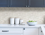 Portsmouth Brick White by InHome Peel and Stick Realistic Brick Texture Wallpaper for Walls and Backsplashes - WallPops NH4329