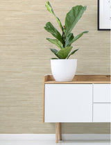 Harlow Weave Cream by InHome Faux Grasscloth Horizontal Woven Texture Peel and Stick Wallpaper WallPops Collection - NH4331