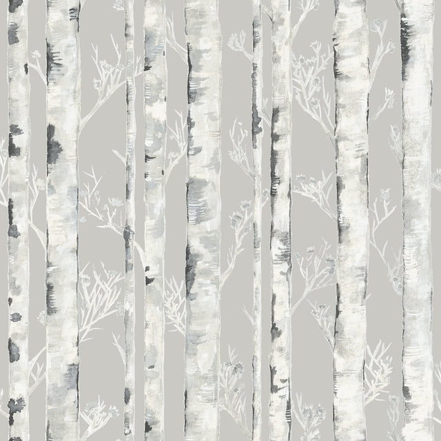 Birchdale Grey Peel & Stick Wallpaper