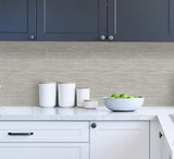 Harlow Weave Grey Peel and Stick Wallpaper by InHome WallPops Elegant Neutral Grasscloth Weave Texture Modern Home Wall Covering - NH4333
