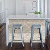 White Washed Denver Brick Peel and Stick Wallpaper Set of 2 White and Brown Farmhouse Brick Design by InHome - TNHS3708