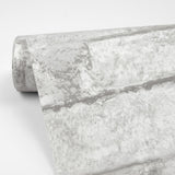 Denver Brick White Peel & Stick Textured Wallpaper with Farmhouse Style - Brewster NHS3709