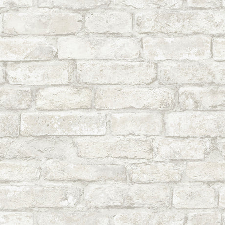 White Denver Brick Peel and Stick Wallpaper by InHome - TNHS3709