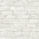 White Denver Brick Peel and Stick Wallpaper by InHome - TNHS3709