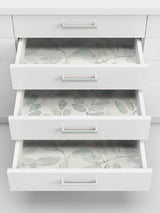 Fable Leaf White Aqua and Grey by InHome Modern Botanical Watercolor Leaf Peel and Stick Wallpaper Set of 2 Rolls - TNHS3764