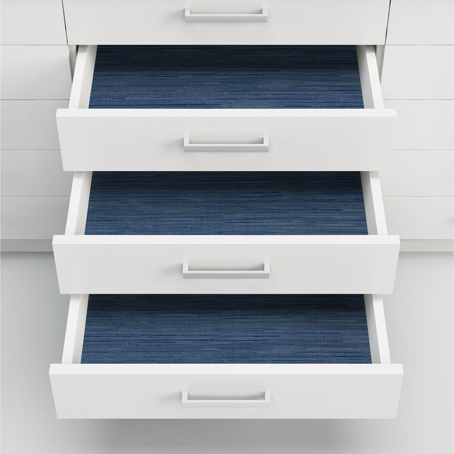 Avery Weave Navy Peel & Stick Wallpaper with Distressed Texture - InHome NHS3837
