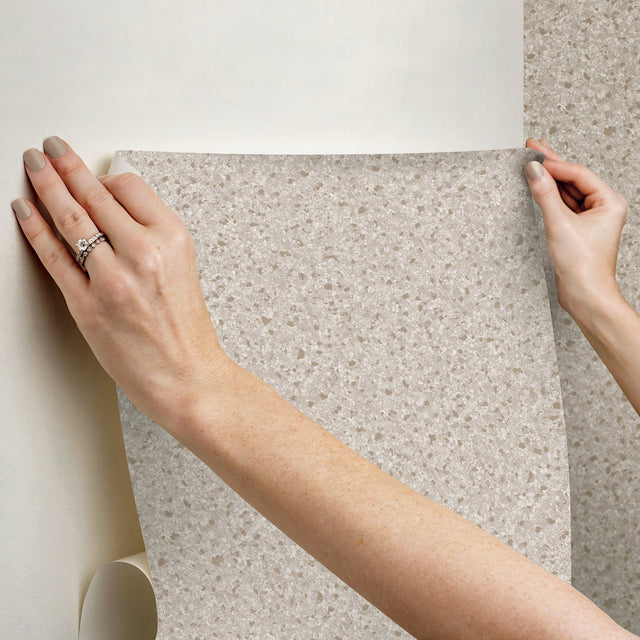 Monumental Ivory Stone Traditional Peel & Stick Wallpaper - InHome NHS6168