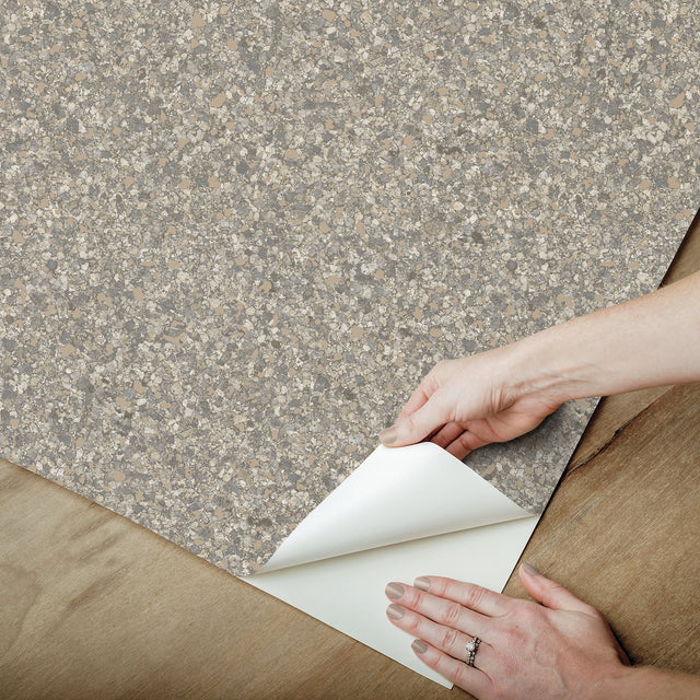 Monumental Grey Stone Peel & Stick Wallpaper with Marble Speckled Pattern - InHome NHS6169
