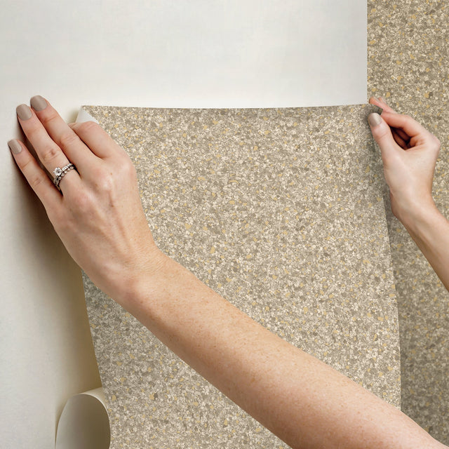 Monumental Beige Peel & Stick Wallpaper with Traditional Stone Graphics - InHome NHS6170