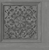 Carved Floral Grey Peel & Stick Wallpaper with Wood Panel Motif - InHome NHS6176