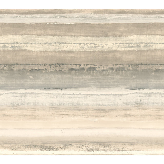 Perspective Beige & White Wallpaper with Horizontal Striped Watercolor Look - York NN7241