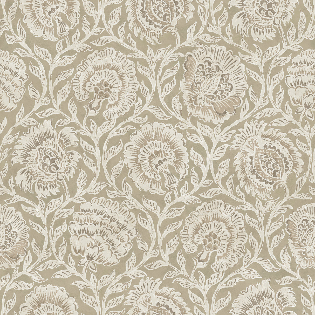 Aliviya Pistachio Peel and Stick Wallpaper by NuWallpaper Nabela Noor Home Botanical Floral Block Print - NNS6506