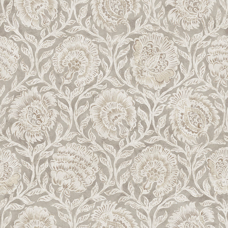 Aliviya Peppercorn Peel and Stick Wallpaper by NuWallpaper - Botanical Floral Block Print - NNS6508